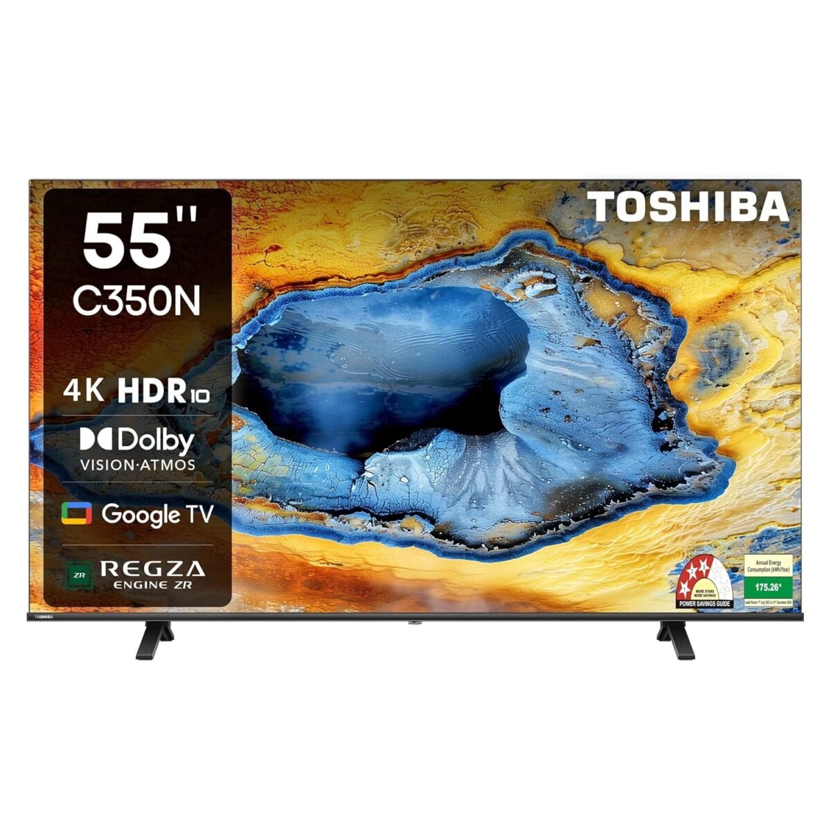 TOSHIBA 139 cm (55 inches) C350NP Series 4K Ultra HD Smart LED Google TV 55C350NP (Black) - Image 1