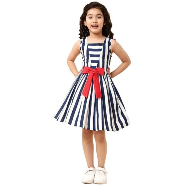 A.T.U.N. (ALL THINGS UBER NICE) Girls Striped Knee Length Fit and Flare Dress