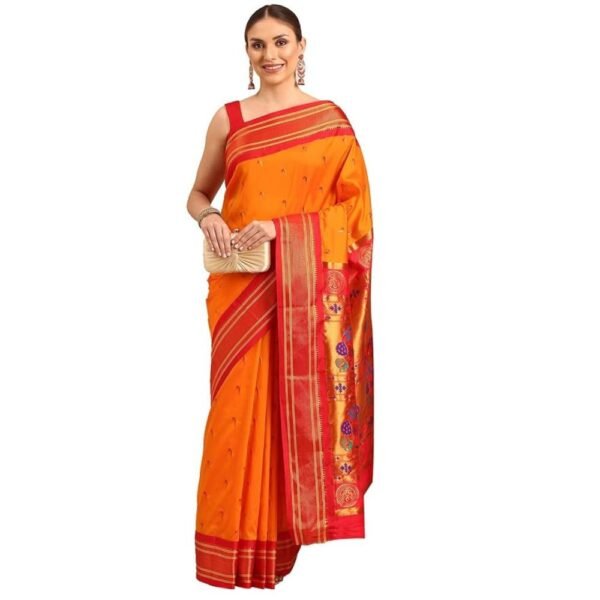 Varkala Silk Sarees Women's Kadiyal Soft Silk Muniya Paithani Saree With Blouse Piece